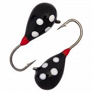 Капля с ушком d 4,0 мм, вес 1,1 гр, обмазка черная с точками /10 шт/